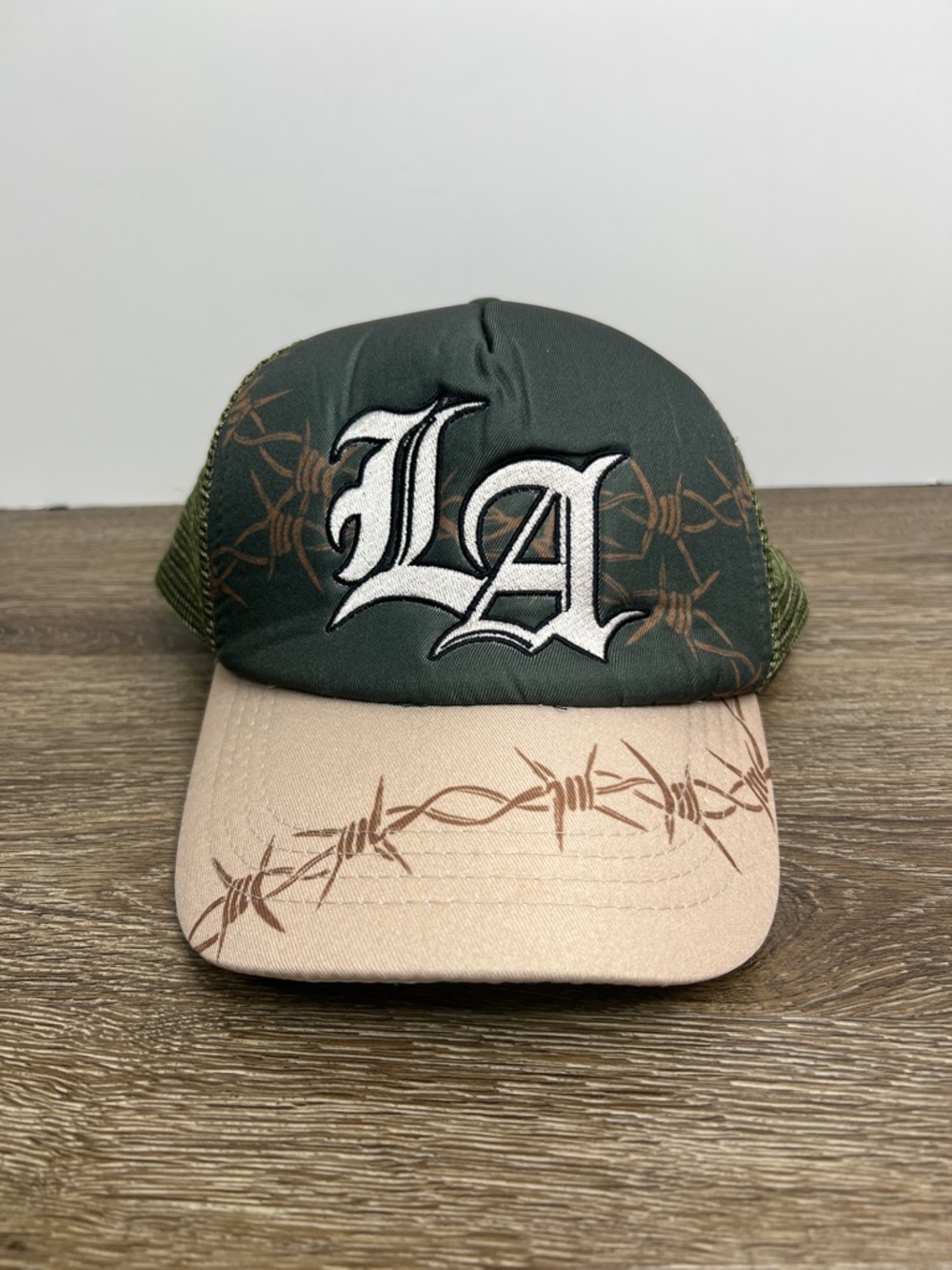 Reason LA Barbed Wire Trucker Hat | Mesh Back Snapback | Streetwear Graphic Cap